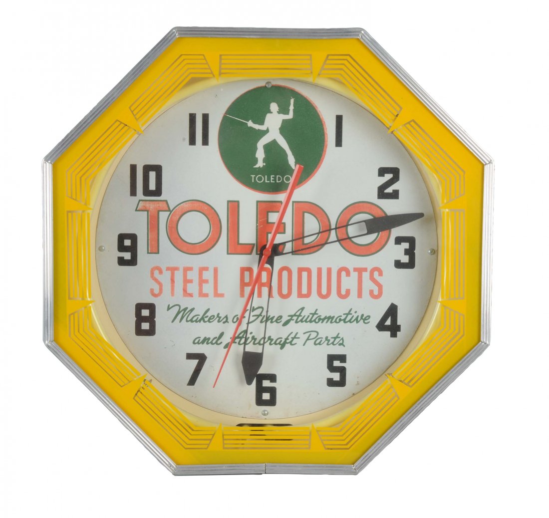 Toledo Steel Products Neon Clock. (1 of 1)