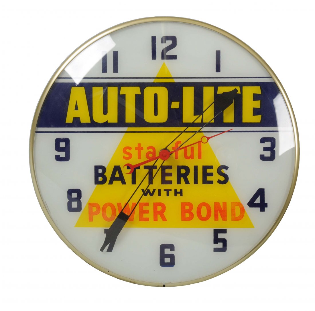 Auto-Lite Batteries Lighted Clock. (1 of 1)