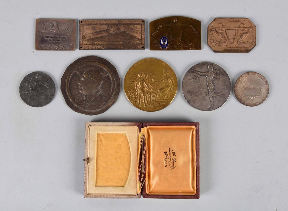 Lot of 9: Auto Show or Rally Medallions. (1 of 1)