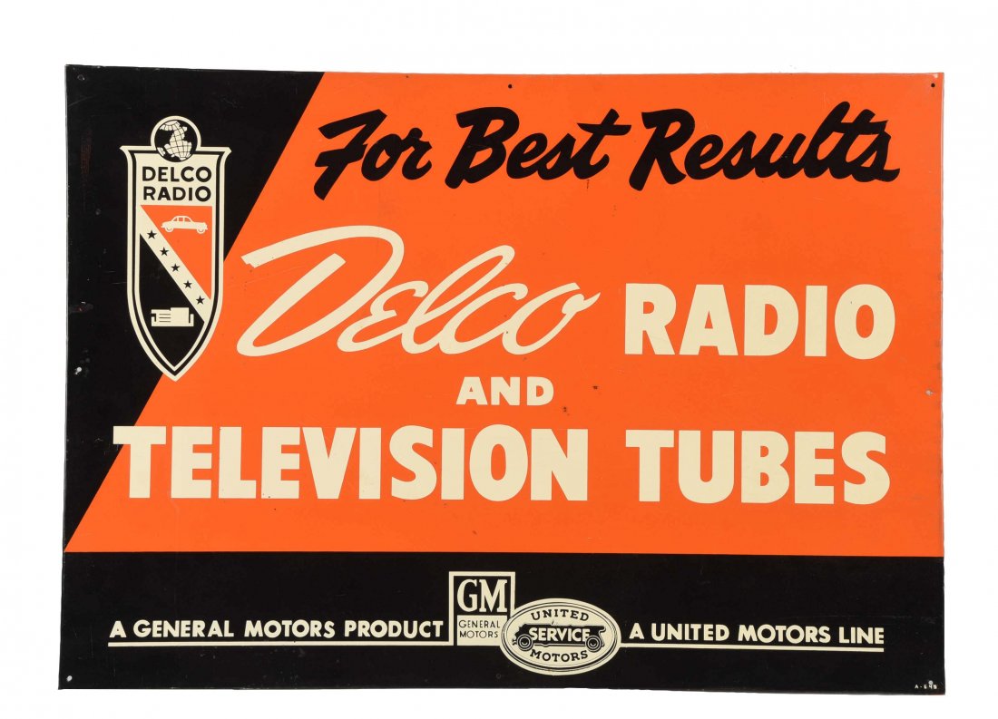 Delco Radio & TV Tubes Tin Sign. (1 of 1)