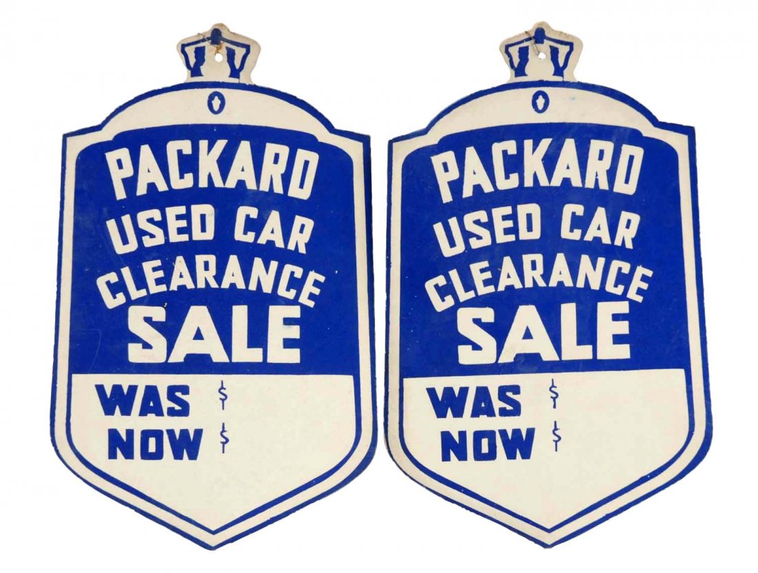 Lot of 2: Original Packard Used Car Tags. (1 of 1)
