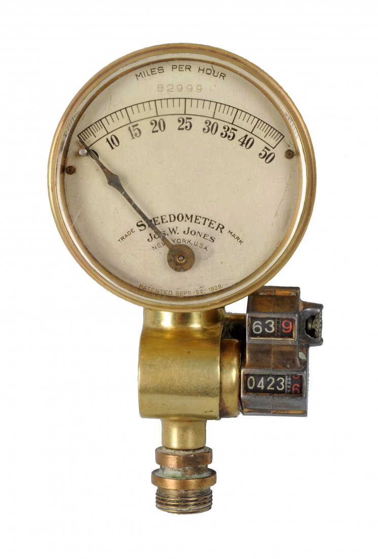 Early Brass Jones Speedometer. (1 of 2)