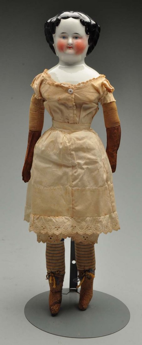 19" Antique Black Haired China Doll. (1 of 2)