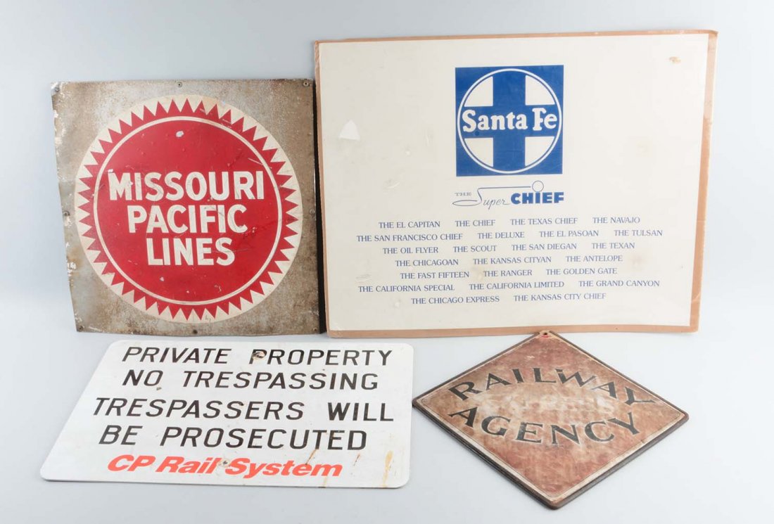 Lot Of 4: Assorted Train Signs. (1 of 1)