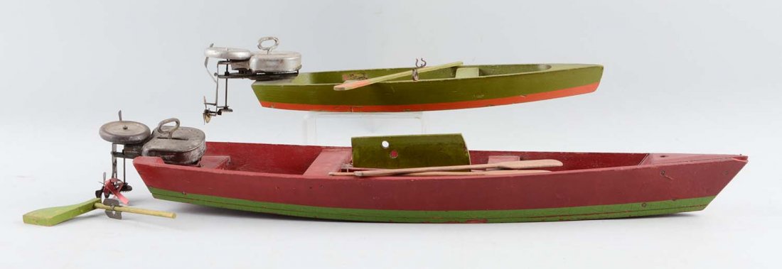 Lot Of 2: Nordstrum Wind Up Wooden Motor Boats. (1 of 1)