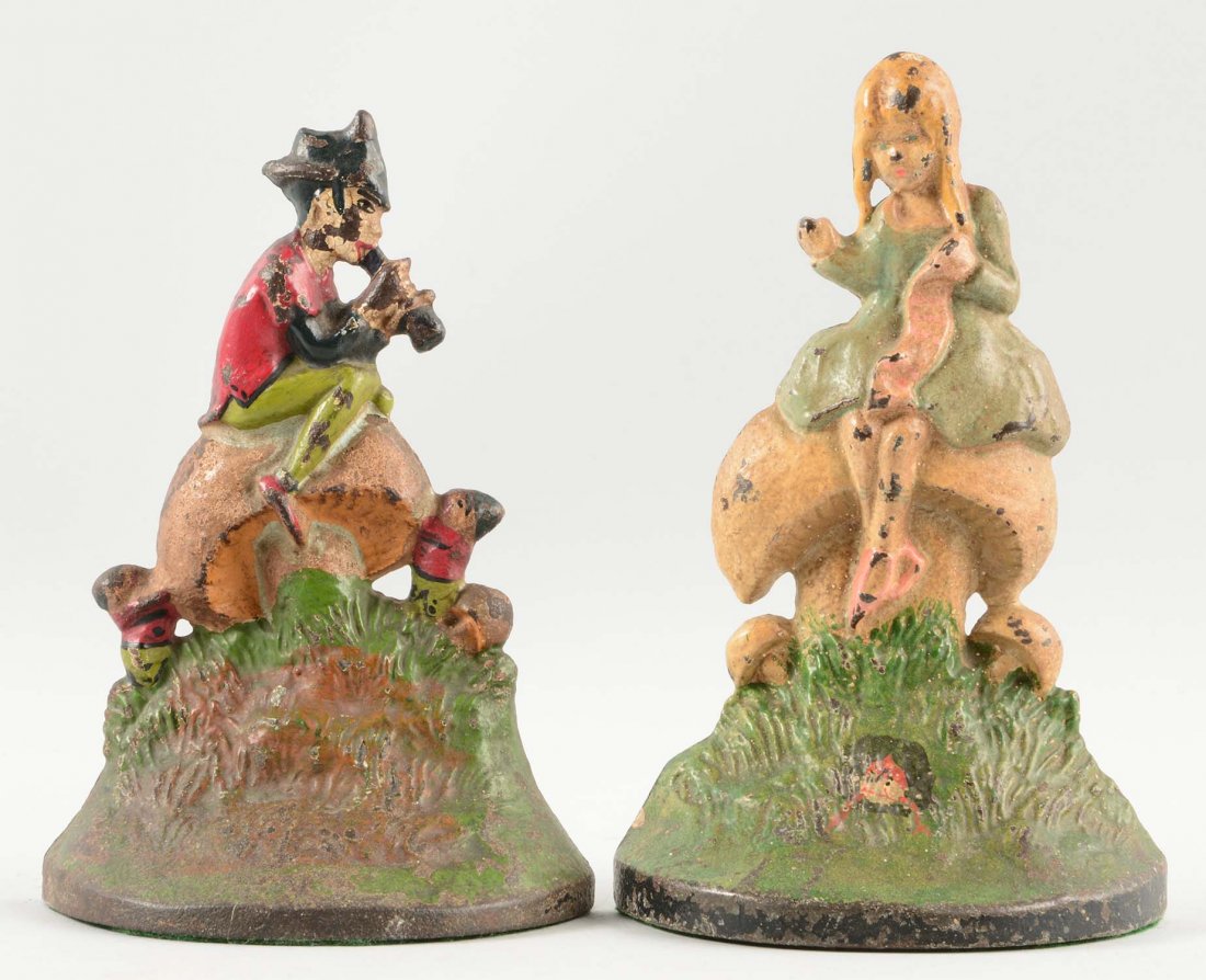 Lot of 2: Cast Iron Pied Piper & Little Miss Muffet (1 of 1)