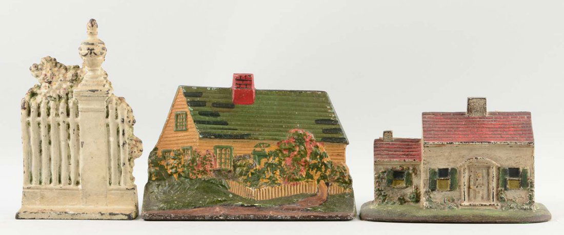 Lot of 3: Cast Iron Assorted Cottage Doorstops. (1 of 1)