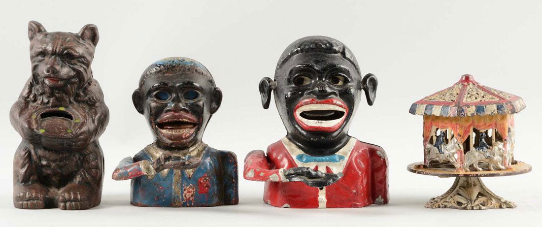 Lot of 4: Cast Iron Assorted Mechanical & Still Banks. (1 of 1)