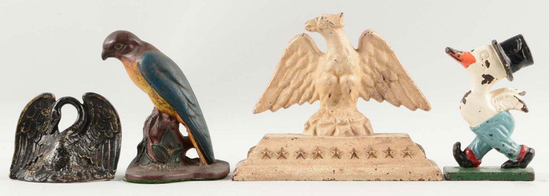 Lot of 4: Cast Iron Assorted Bird Doorstops (1 of 1)