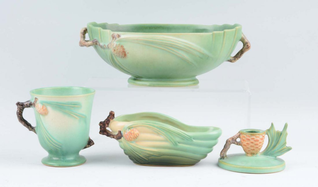 Lot Of 4: Roseville Pine Cone Wares (1 of 1)