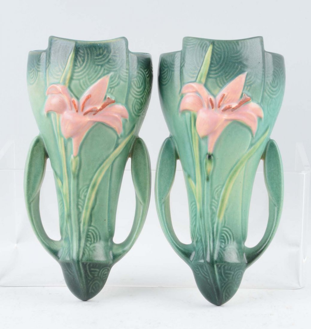 Lot Of 2: Roseville Zephyr Lily Wall Pockets (1 of 2)