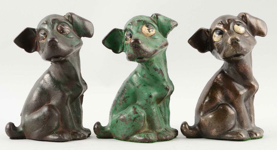 Lot of 3: Cast Iron Assorted Dog Bookends. (1 of 1)