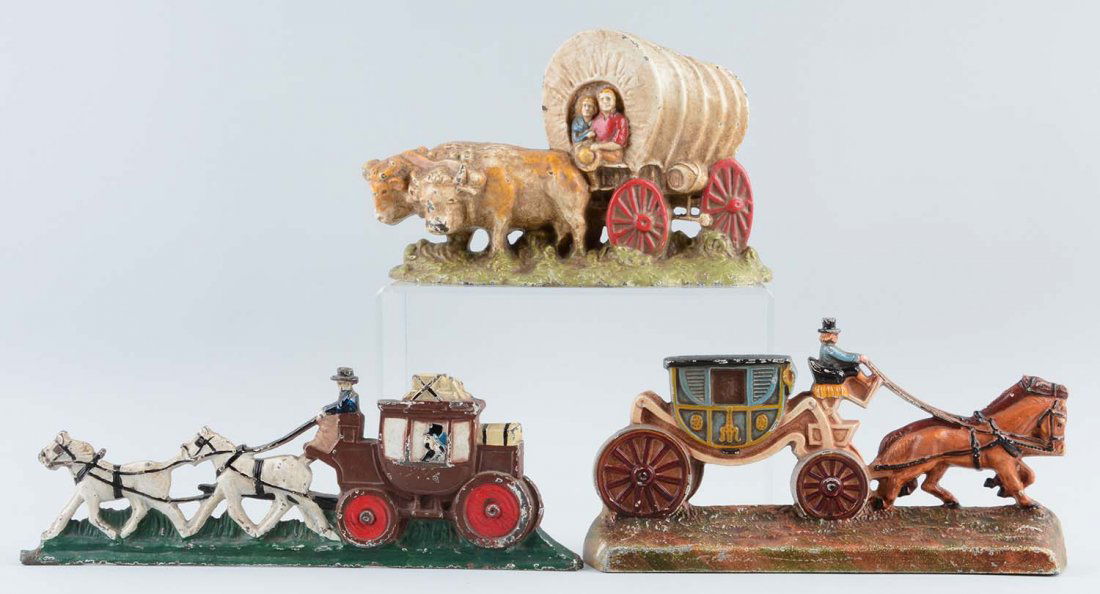 Lot of 3: Cast Iron Assorted Coach & Conestoga Wagon (1 of 1)