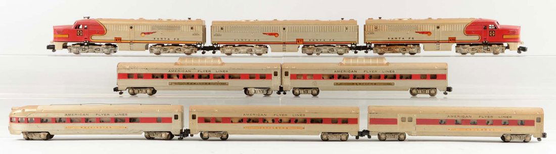 Lot Of 8: American Flyer Santa Fe Passenger Set. (1 of 1)