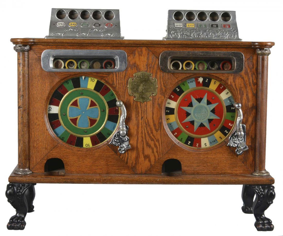 **English Caille Double Counter Wheel Slot Machine (1 of 9)
