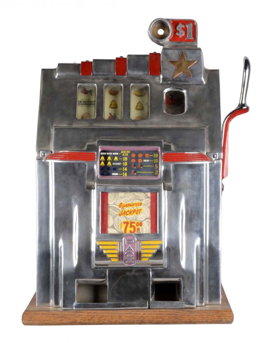 **$1 Pace Deluxe Cherry Bell Gold Star Slot Machine (1 of 5)