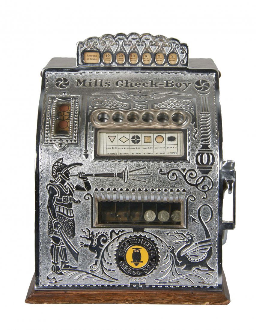 **5¢ Mills Check Boy Counter Drum (1 of 6)