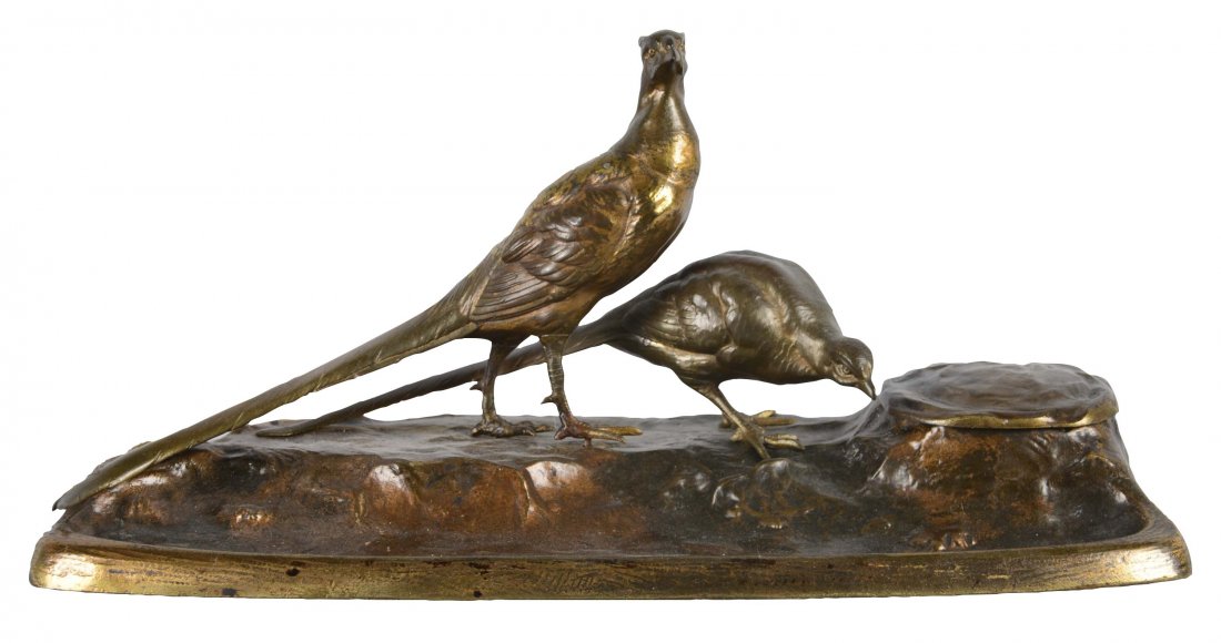 Bronze Pheasant Inkwell (1 of 2)