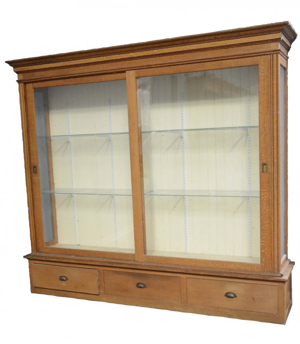 Lot Of 2: Large Oak Showcase (1 of 1)