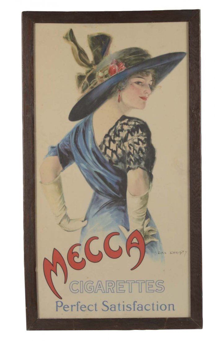 F. Earl Christy Mecca Cigarettes Framed Advertisement (1 of 2)