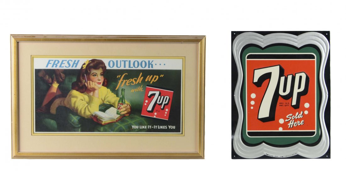 Lot Of 2: 7Up Advertisement Signs (1 of 1)