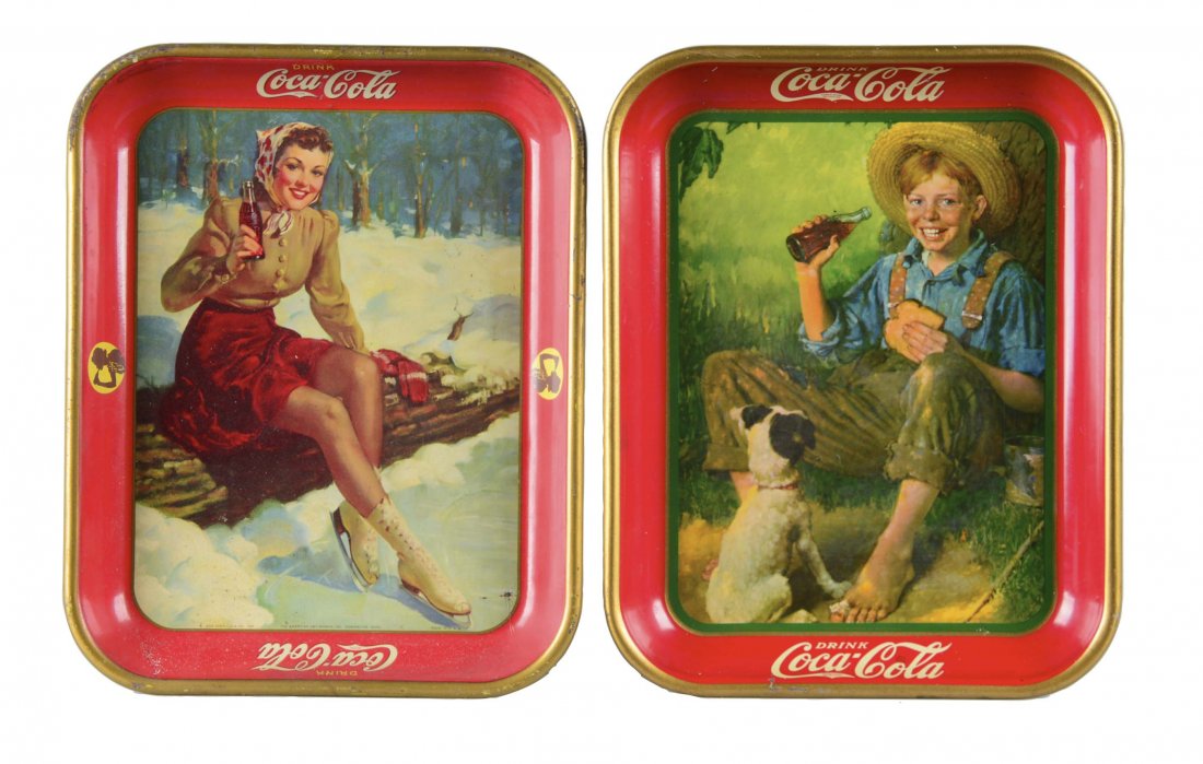 Lot Of 2: Coca-Cola Tin Serving Trays (1 of 2)