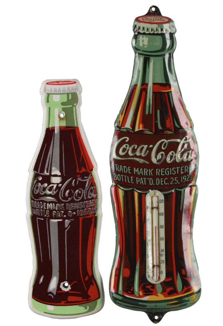 Lot Of 2: Coca-Cola Figural Bottle Advertising Pieces (1 of 2)