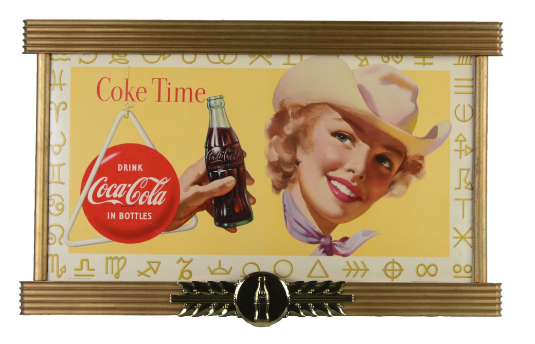 Coca-Cola Cowgirl Cardboard Sign (1 of 1)