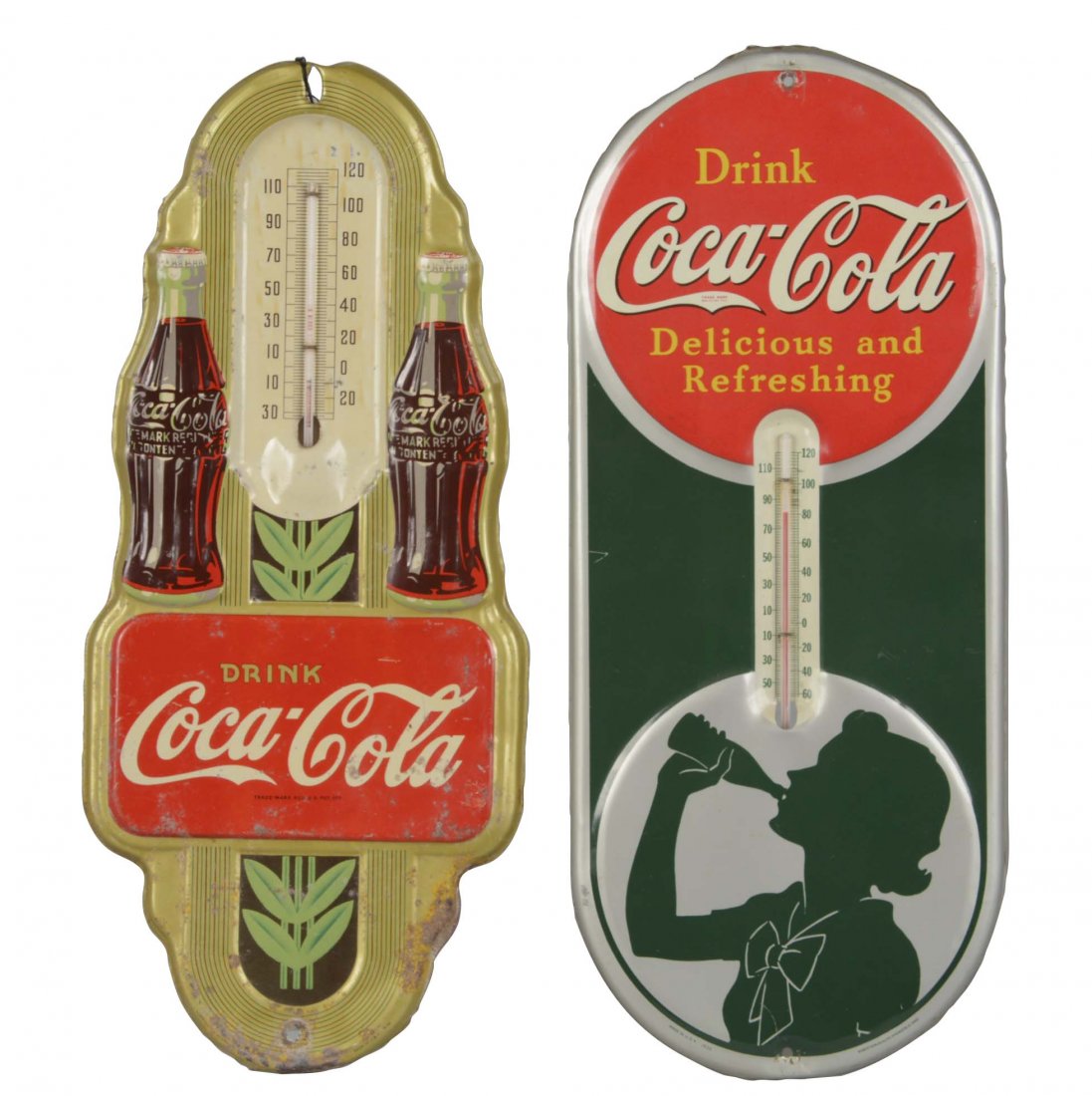 Lot Of 2: Coca-Cola Thermometer Signs (1 of 2)