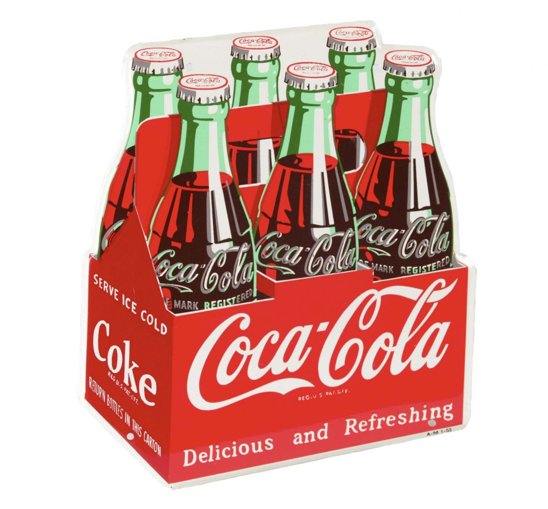 Coca Cola Diecut Figural 6-Pack Sign (1 of 2)