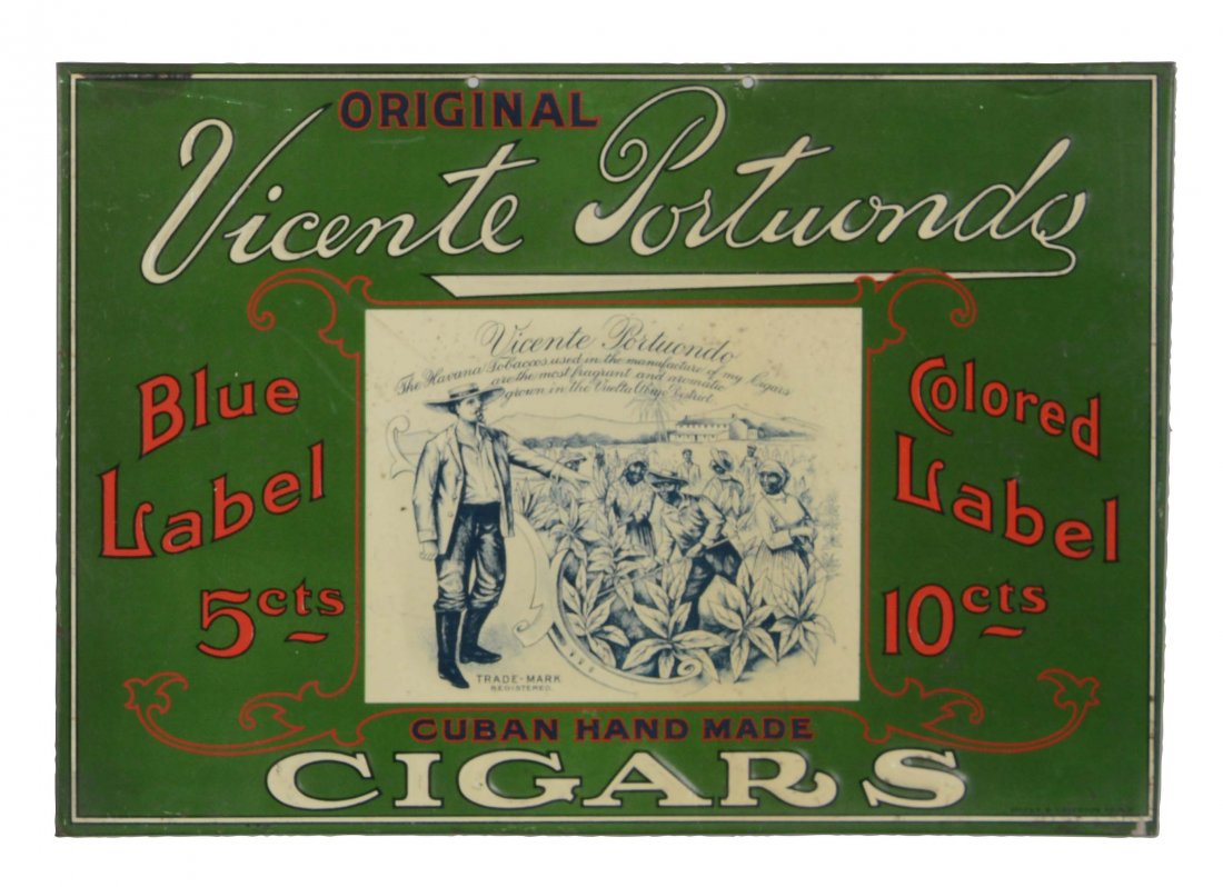 Vincente Portuondo Cuban Cigars Embossed Tin (1 of 1)