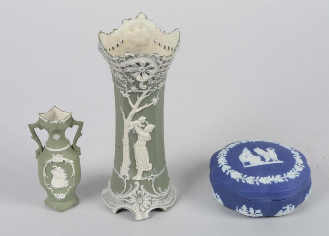 Lot Of 3: Porcelain Vases and Trinket Box (1 of 3)