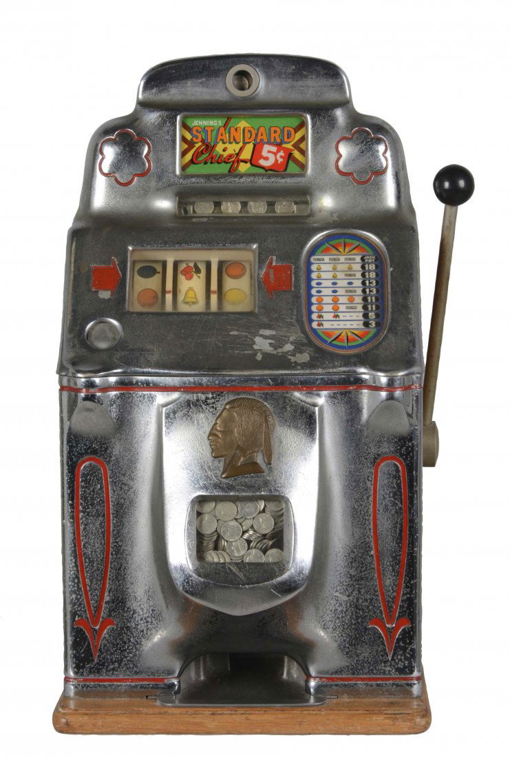 **5¢ Jennings Standard Chief Slot Machine (1 of 5)