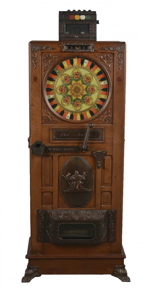 **5¢ Mills Judge Upright Musical Slot Machine (1 of 8)