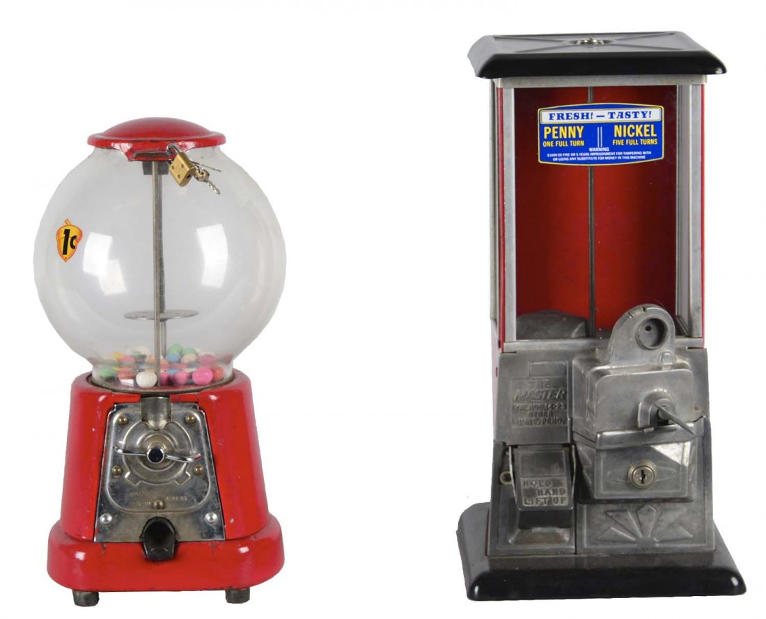 Lot Of 2: 1¢ and 5¢ Gumball Vending Machines (1 of 2)