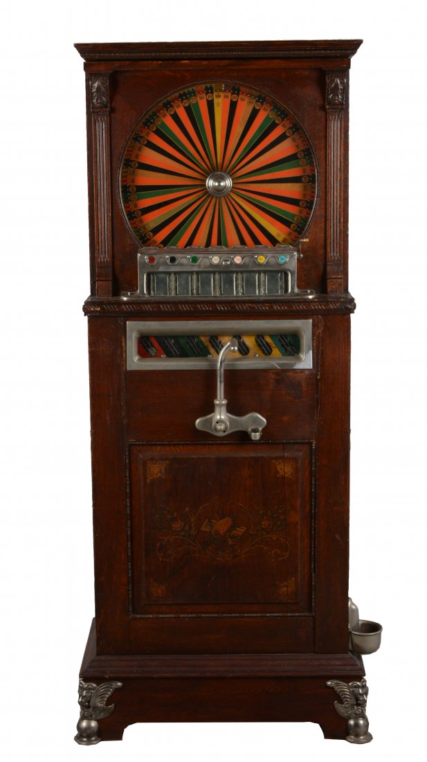**5¢ Berger Oom-Paul Upright Floor Wheel Slot Machine (1 of 8)