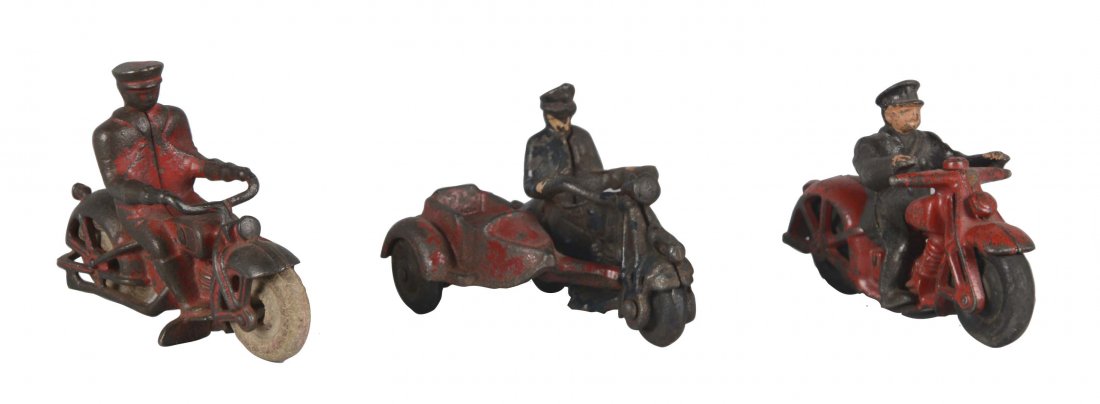 Lot Of 3: Cast Iron Motorcycle Toys (1 of 2)