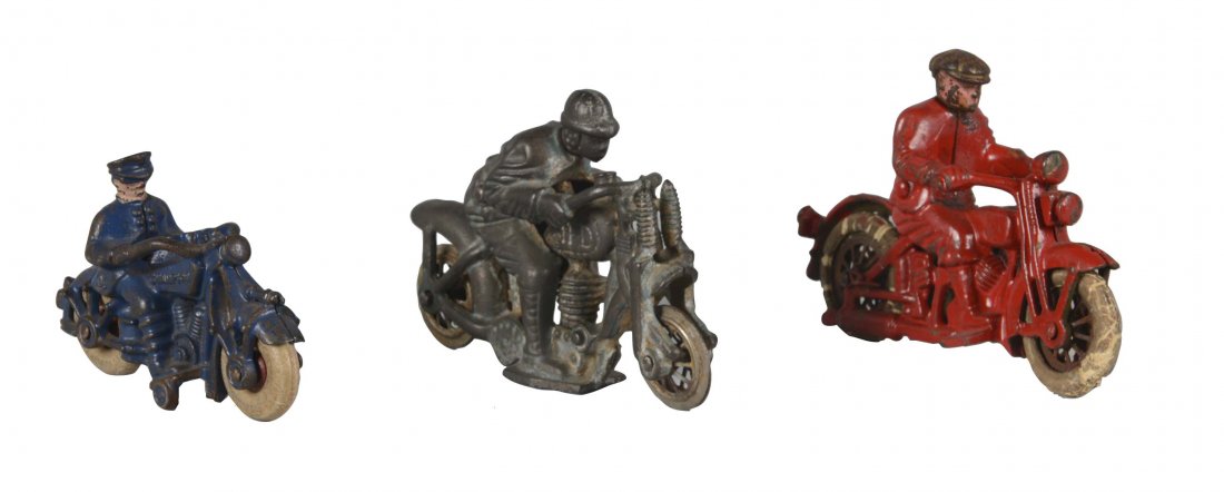 Lot Of 3: Cast Iron Motorcycle Toys (1 of 2)