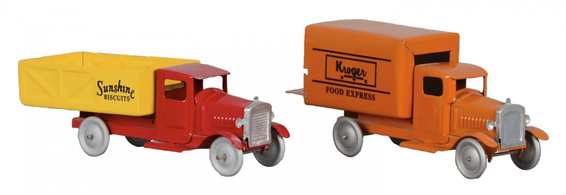 Lot Of 2: Metal Craft Pressed Steel Delivery Trucks (1 of 2)
