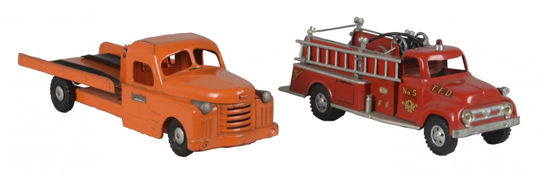 Lot Of 2: Tonka Fire Truck and Structo Auto Transporter (1 of 2)