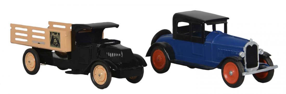 Lot Of 2: Pressed Steel Mack Truck And Car (1 of 2)