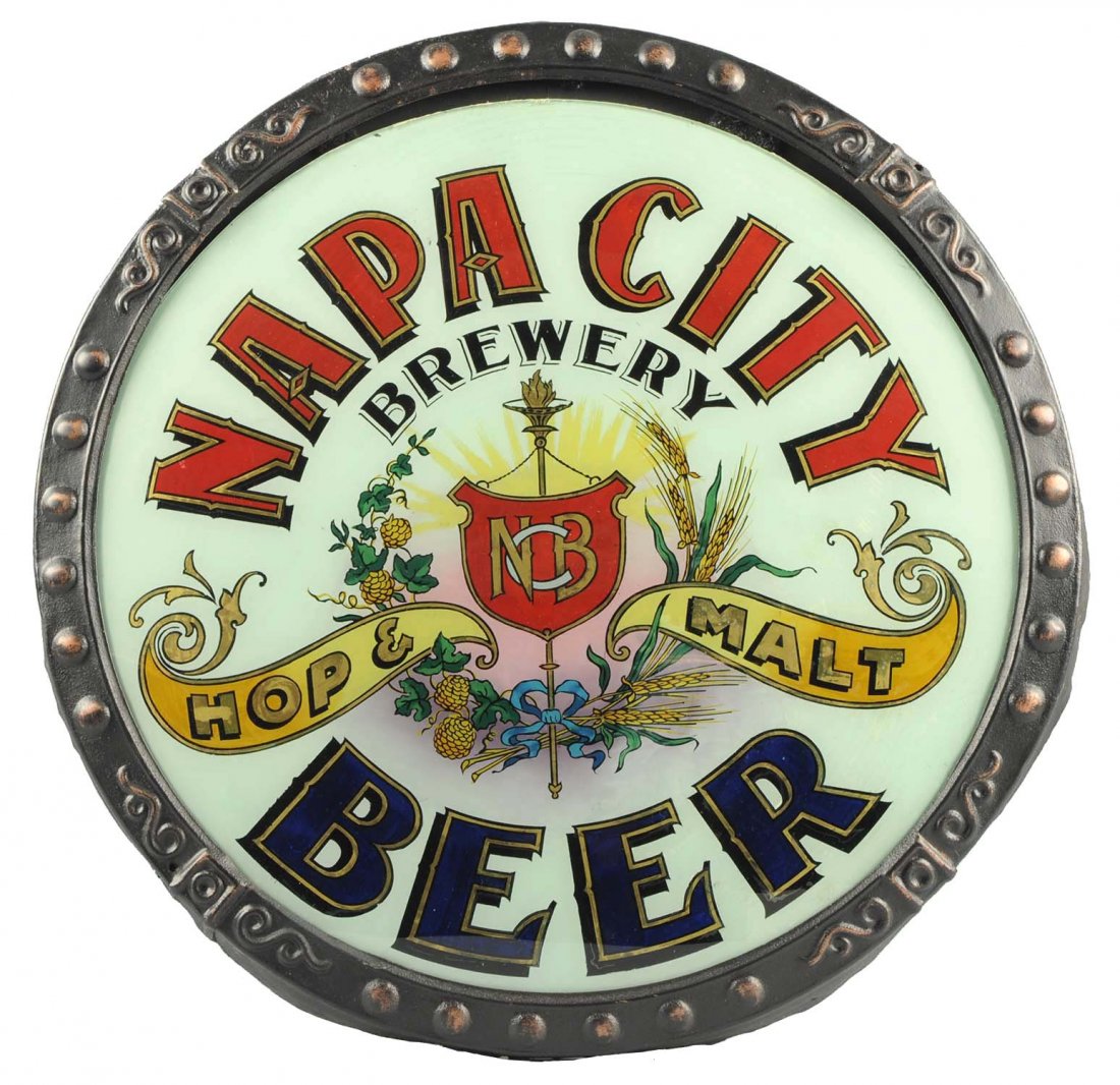 Napa City Beer Convex Reverse Glass Sign. (1 of 1)