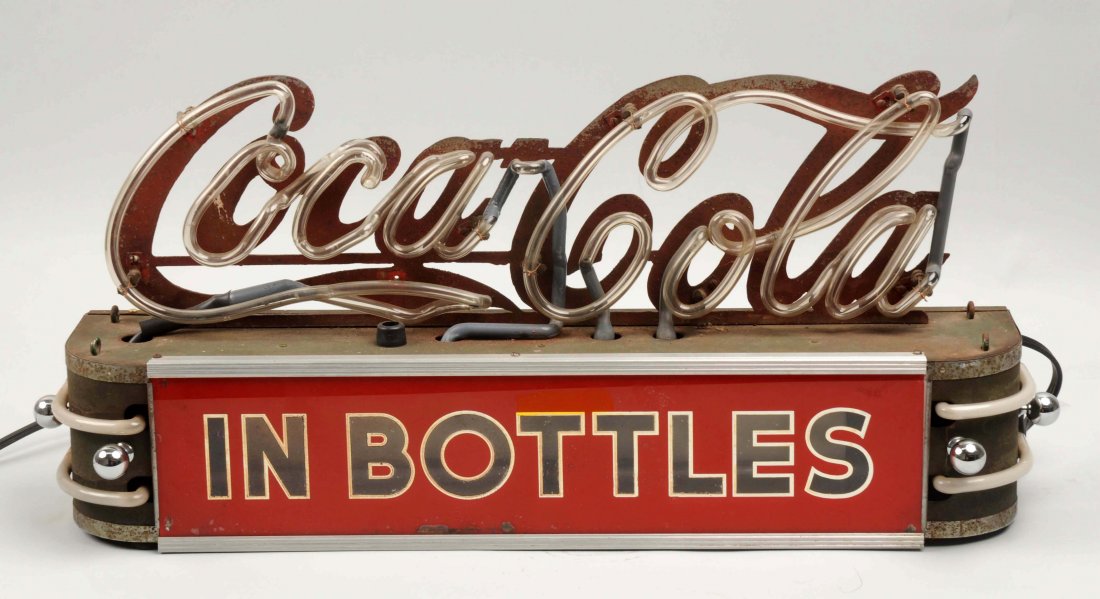 1930 Coca-Cola Countertop Advertising Sign. (1 of 2)
