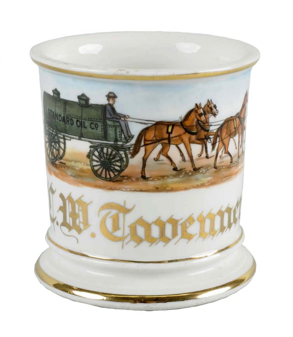 Horse Drawn Oil Wagon Shaving Mug. (1 of 4)