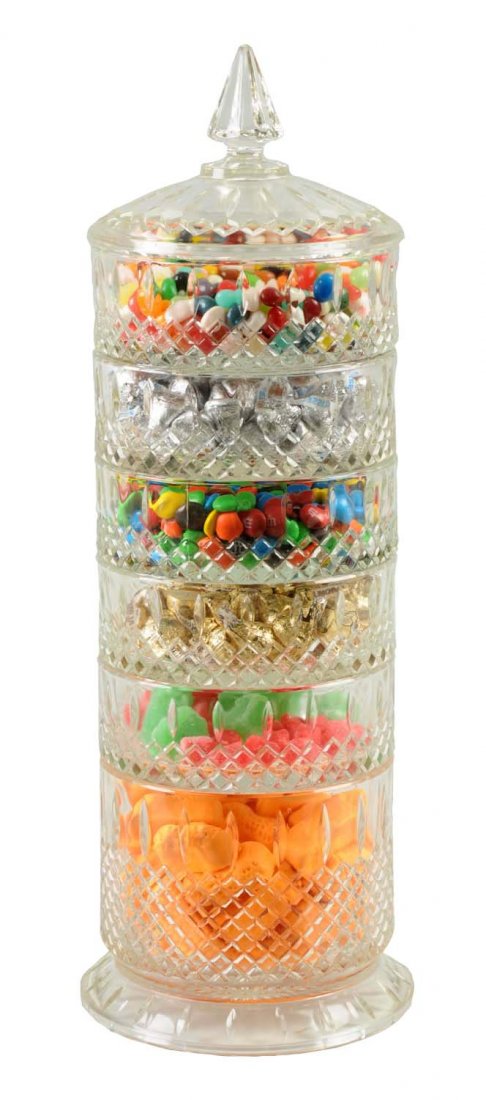 Large Cut Glass Sectioned Candy Jar. (1 of 1)