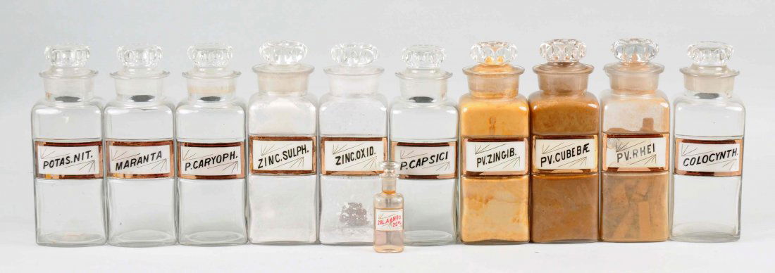 Lot of 11: Early Apothecary Bottles. (1 of 1)