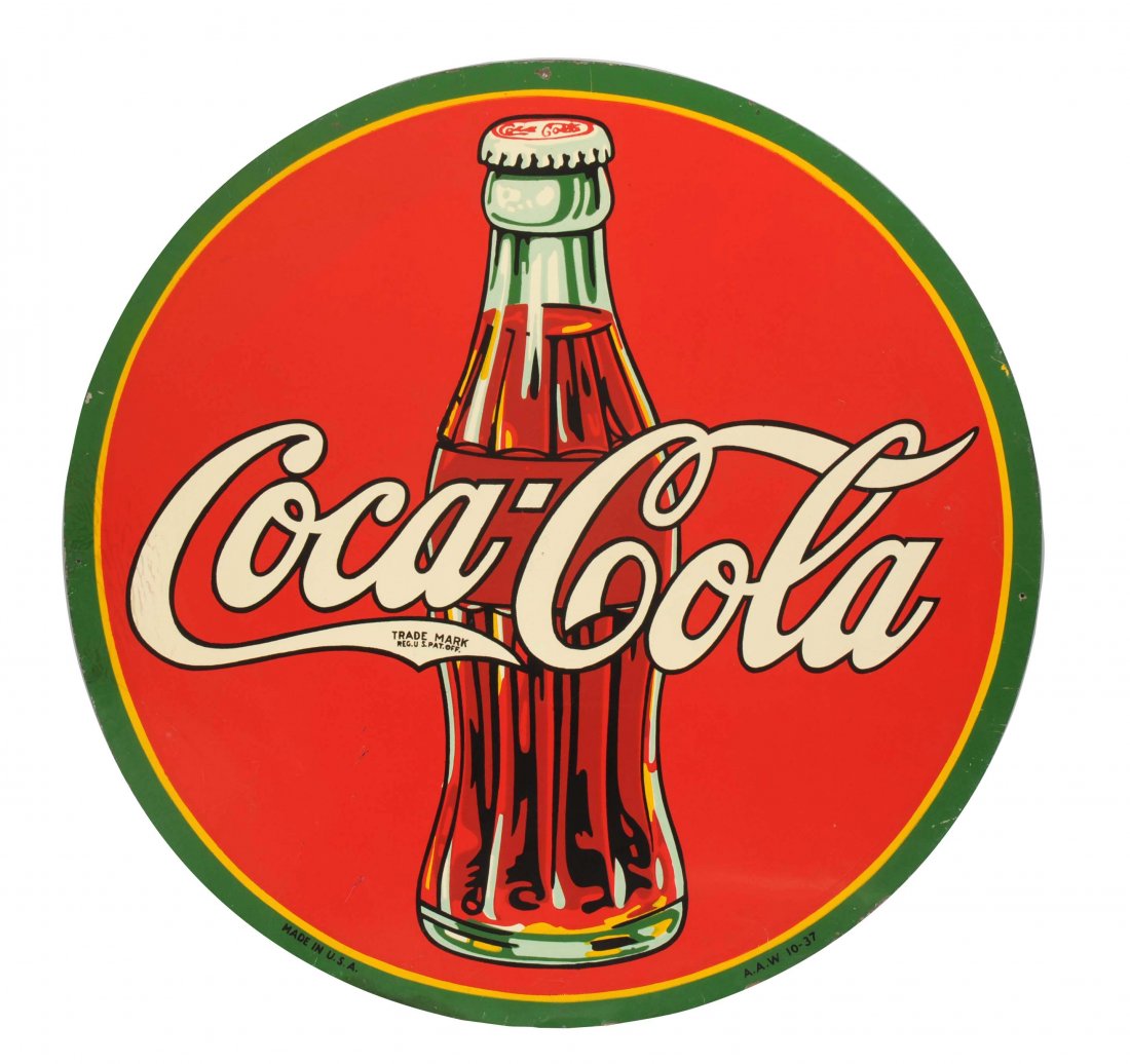 Coca-Cola Flat Tin Advertising Sign. (1 of 1)