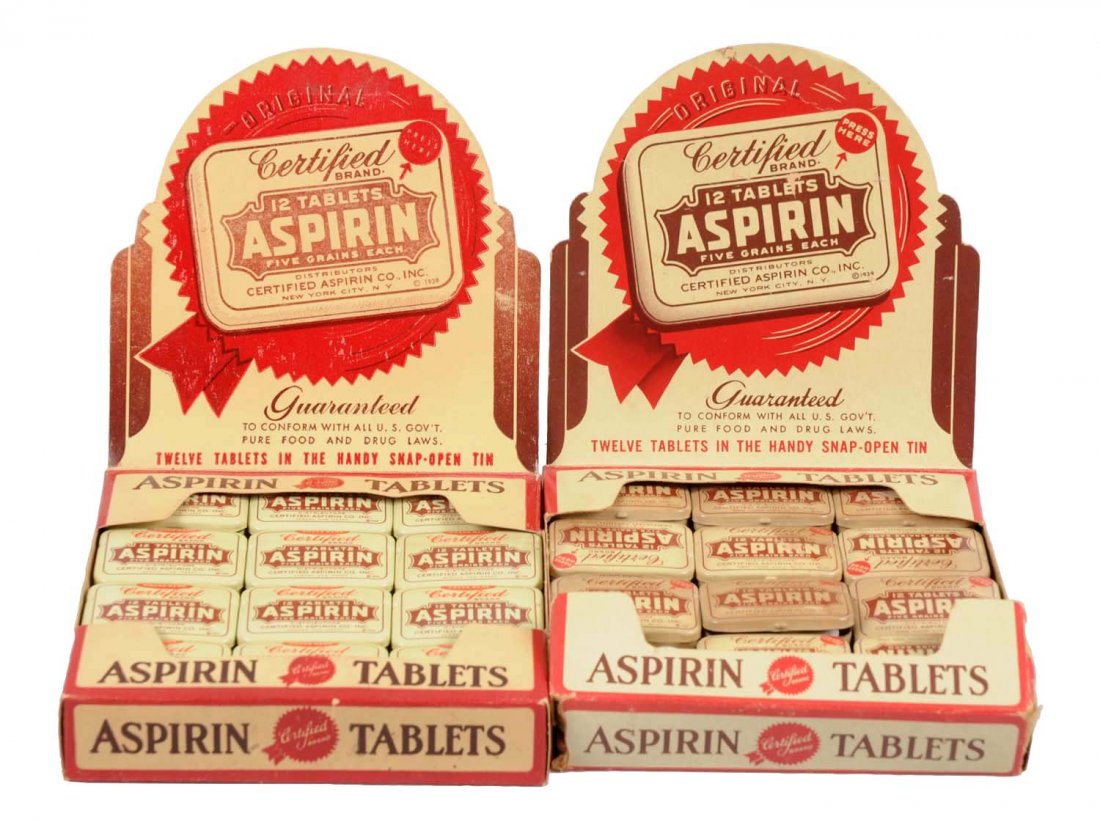 Lot of 2: Certified Brand Aspirin Display Boxes w/ (1 of 1)