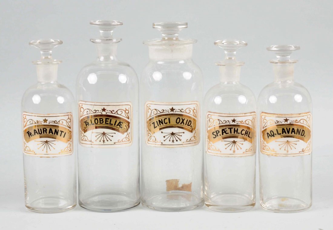 Lot of 5: Early Apothecary Jars. (1 of 1)