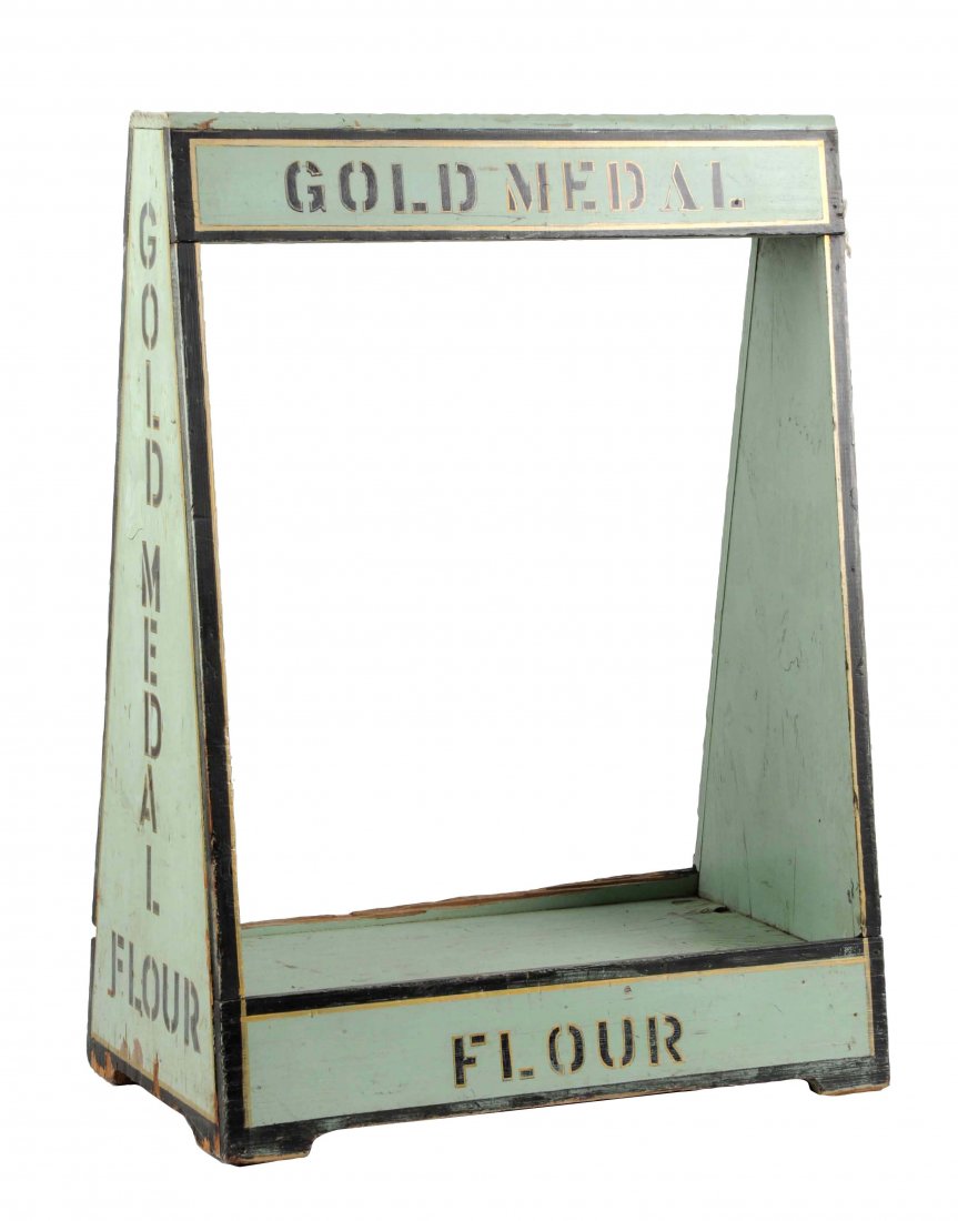 Gold Medal Flour Wooden Advertising Broom Display. (1 of 2)